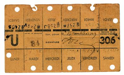 ticket de métro paris 1941 paris avant