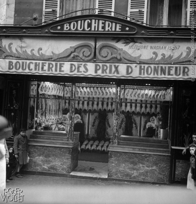 Boucherie. Paris, vers 1950.