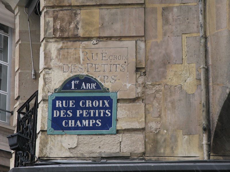 plaque rue petits champs ancienne paris