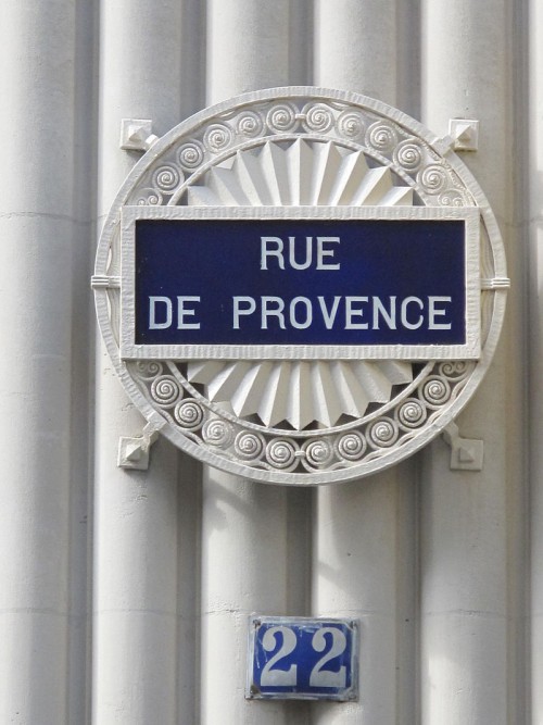 plaque rue provence paris