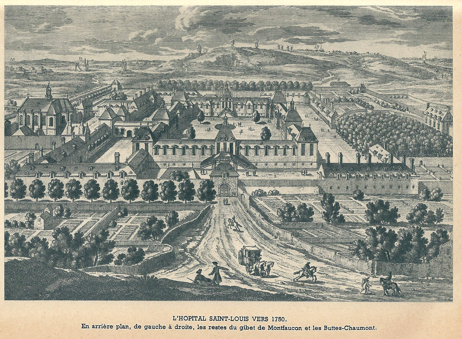 L'hopital Saint Louis en 1750