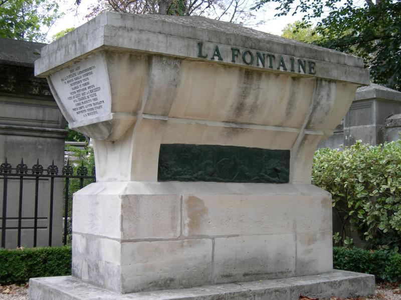 La tombe de Jean de la Fontaine au Père Lachaise à Paris