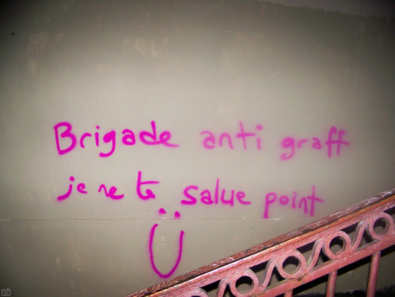 Graffitis contre al brigade anti graff de Paris