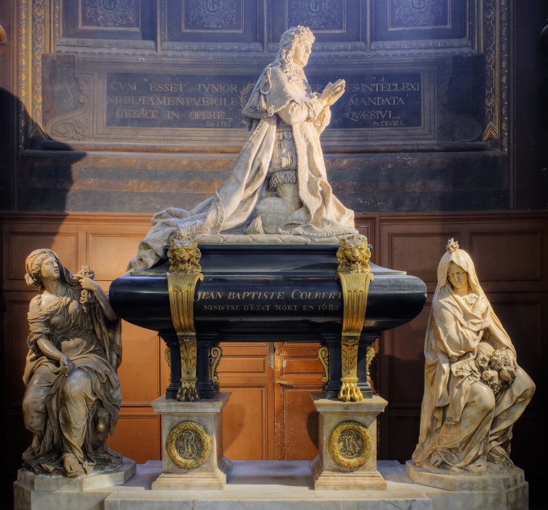 Tombeau de Jean-Baptiste Colbert, Contrôleur Général des Finances de Louis XIV, par Antoine Coysevox, 1817, Église Saint-Eustache, Paris.