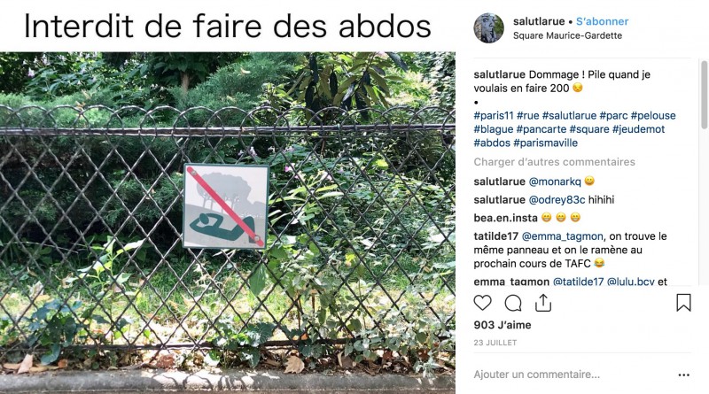 Compte Instagram Salut La Rue