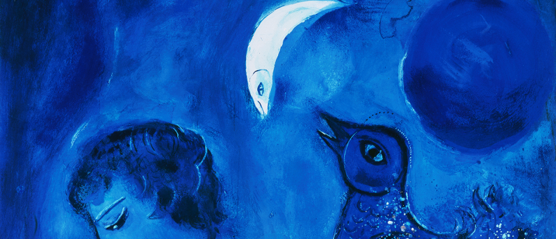 Marc Chagall, Le paysage bleu Marc Chagall, Le paysage bleu (détail), 1949, Allemagne, Wuppertal, Von der Heydt Museum © VG Bild-Kunst, Bonn ; Photo © ARTOTHEK © Adagp, Paris 2019
