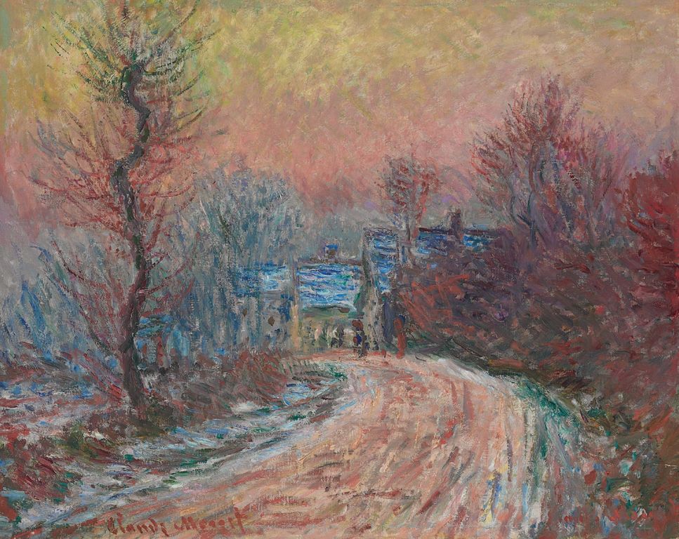 1885 - Entrée de Giverny, soleil couchant