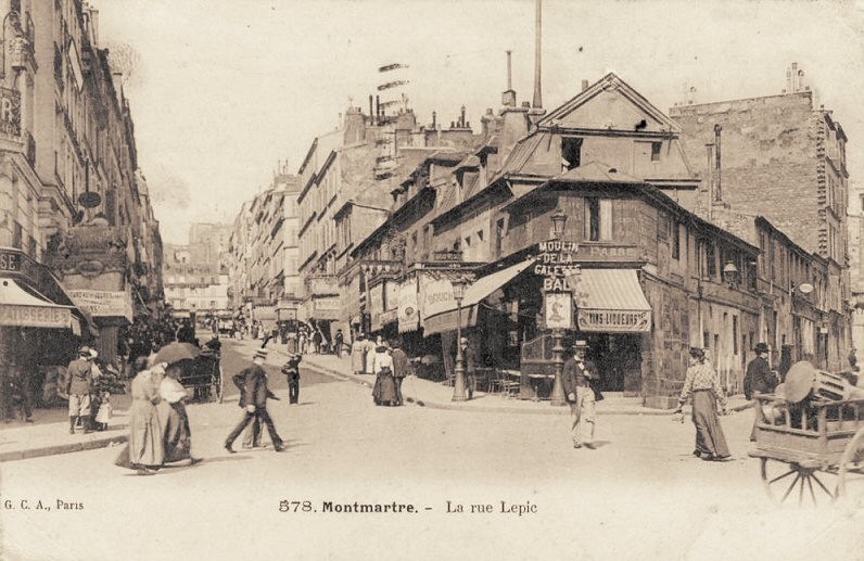 La rue Lepic vers 1900