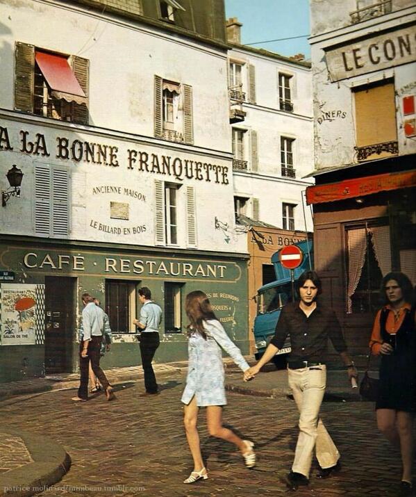 La rue Norvins dans les années 1970