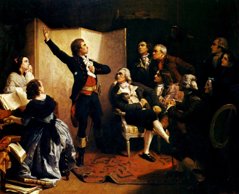 Rouget de Lisle chantant la Marseillaise pour la première fois à l'hôtel de ville de Strasbourg ou chez Dietrich en 1792 (Pils, 1849)
