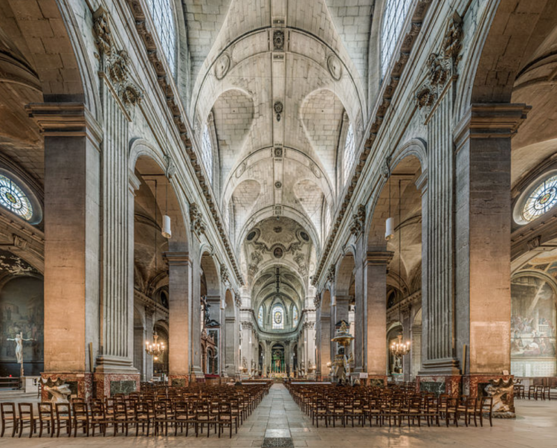 Intérieur de l'église Saint-Sulpice à Paris. DR