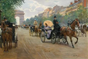 Tableau de Jean Béraud : sur les Champs-Elysées