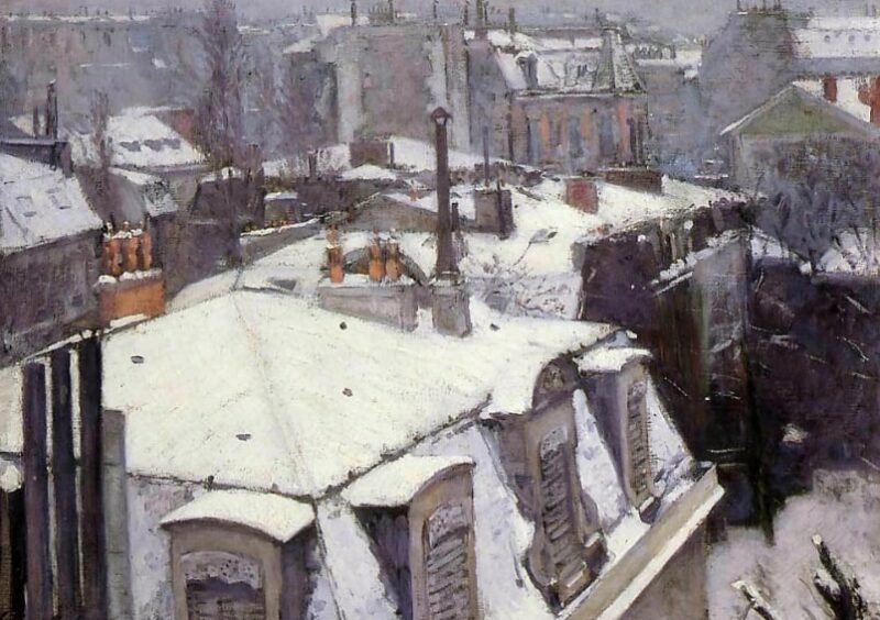Gustave Caillebotte, Vue de toits (Effet de neige), 1878