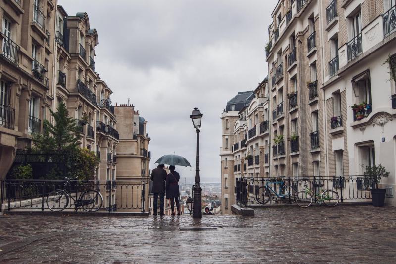 Montmartre sous la pluie