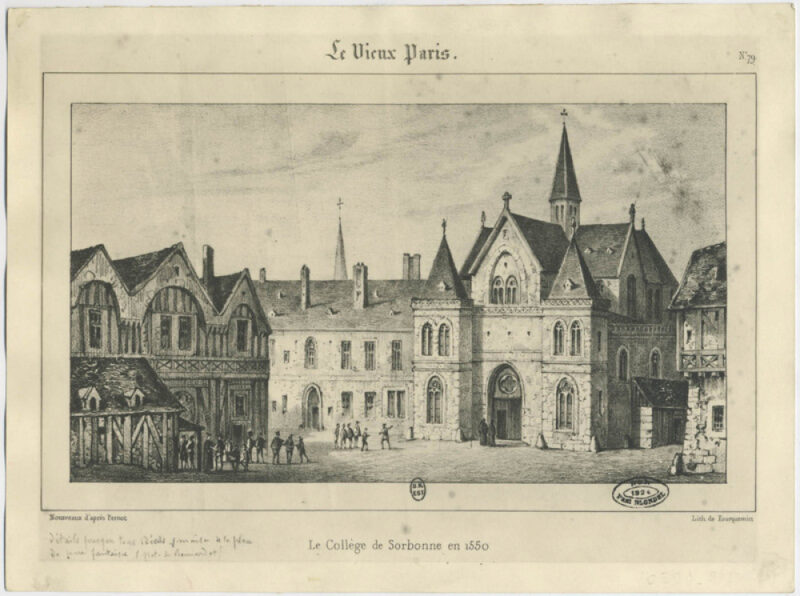 Vue du collège de Sorbonne en 1550