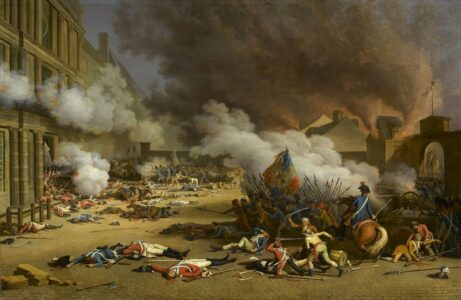 Jacques Bertaux, Prise du palais des Tuileries le 10 août 1792, durant la Révolution française, 1793