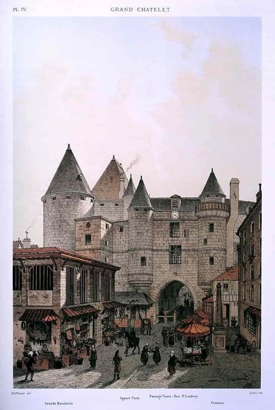 Le Grand Châtelet, vu depuis la rue Saint-Denis, 1800