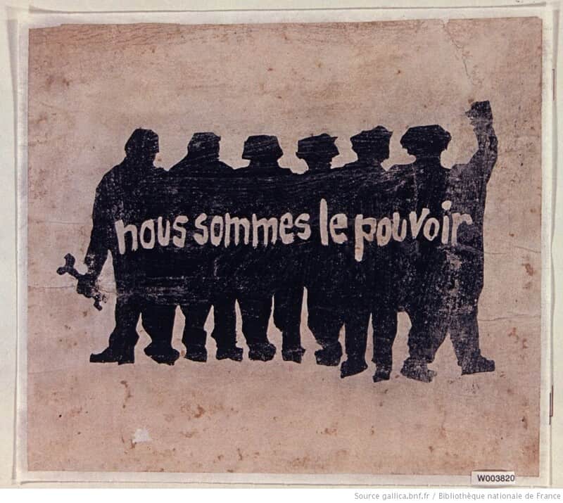 Affiche créée par l'Atelier populaire de l'ex-école des Beaux-Arts de Paris durant Mai 68