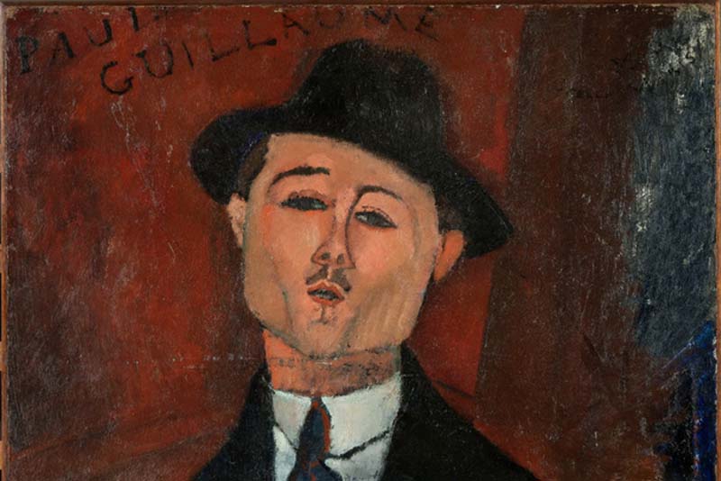 Amedeo Modigliani, Paul Guillaume, Novo Pilota, en 1915, huile sur carton collé sur contre-plaqué parqueté,