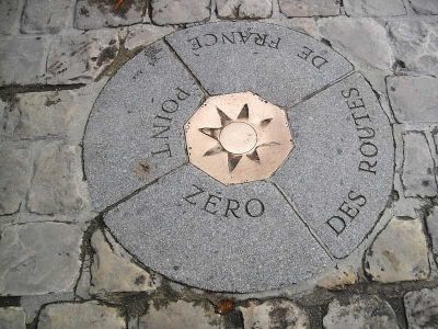 Point zéro sur le parvis de la cathédrale Notre-Dame de Paris