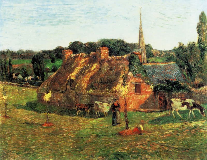 Gauguin-Le Champ Lollichon et l'église de Pont-Aven