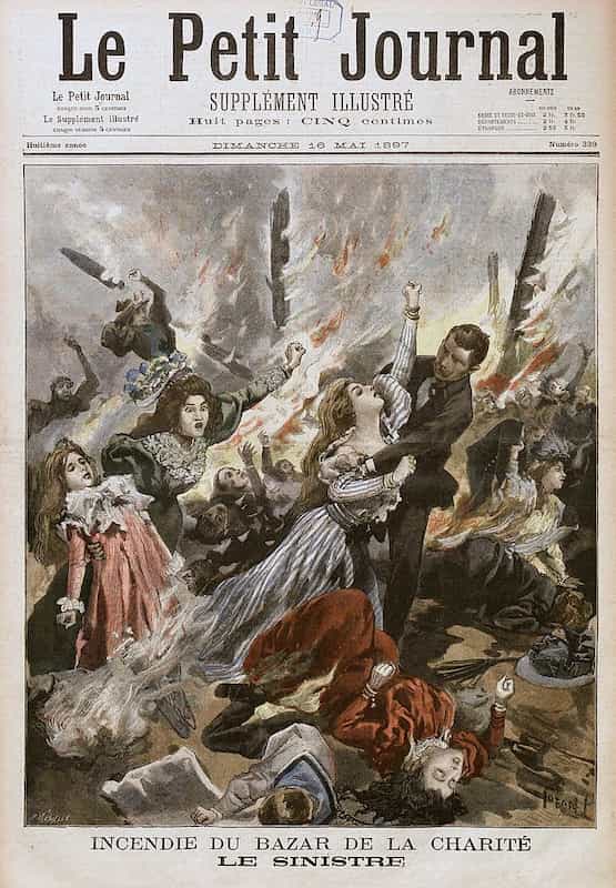 "Incendie du Bazar de la Charité". Gravure de Fortuné Méaulle, Petit Journal du 16 mai 1897 - © Osvaldo Tofani