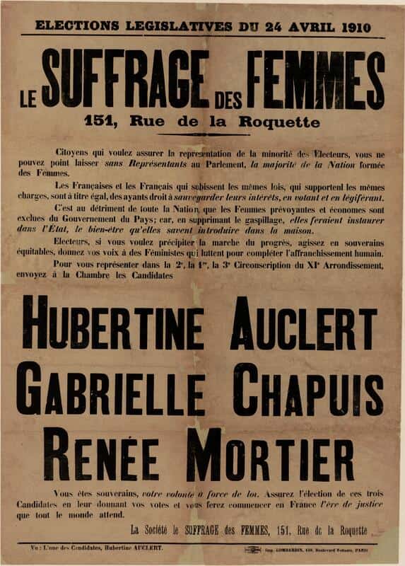 Le suffrage des femmes : élections législatives du 24 avril 1910 - © Gallica