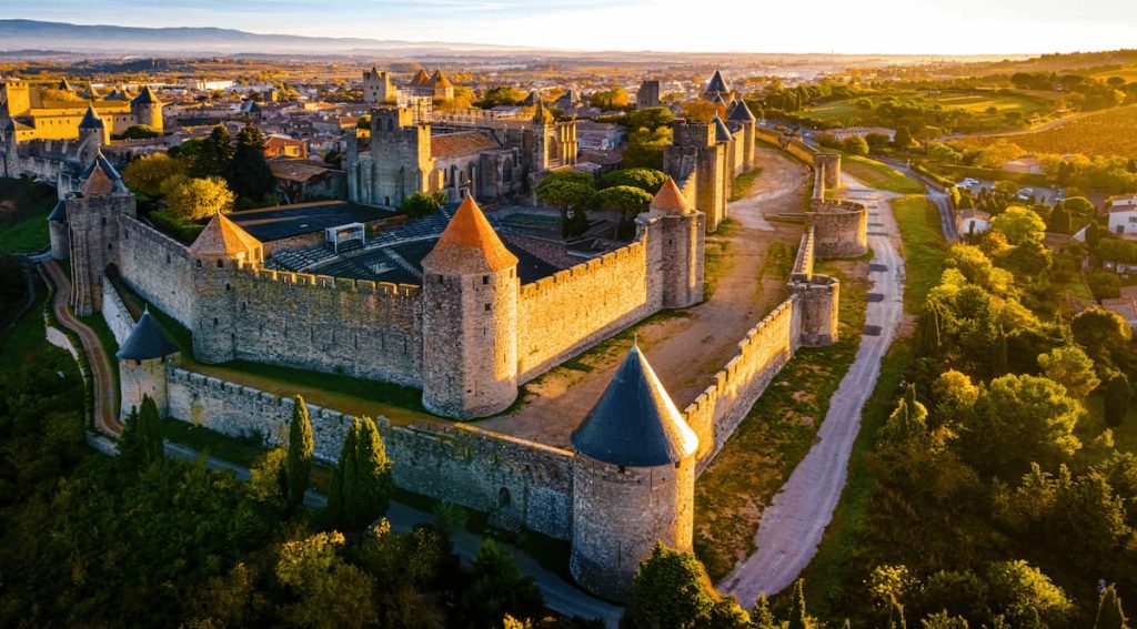 Cité de Carcassonne vue du ciel