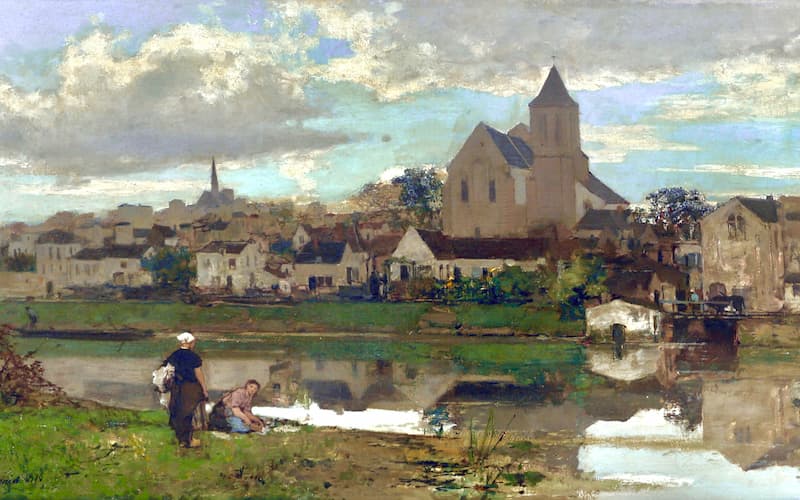 © View of Montigny-sur-Loing by Jacob Maris, 1864, Van Gogh Museum