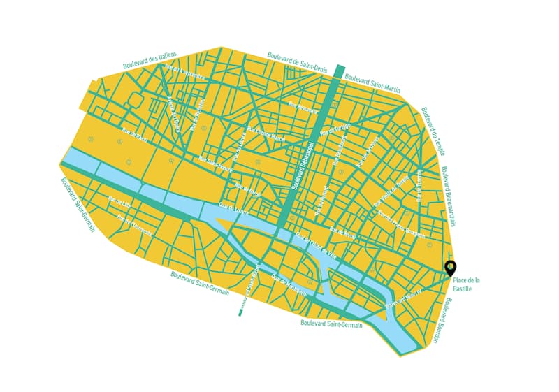 Ancienne carte de la zone apaisée © Ville de Paris
