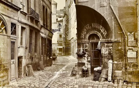 Rue des Marmousets en 1865 par Charles Marville © Domaine public