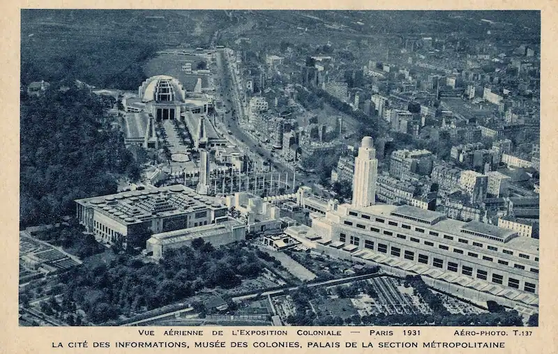Vue aérienne de l’Exposition Coloniale de 1931 © Editions Aéro-Photo