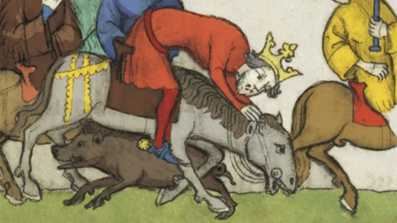 Illustration de la mort de Philippe de France à cause d’un cochon © DR