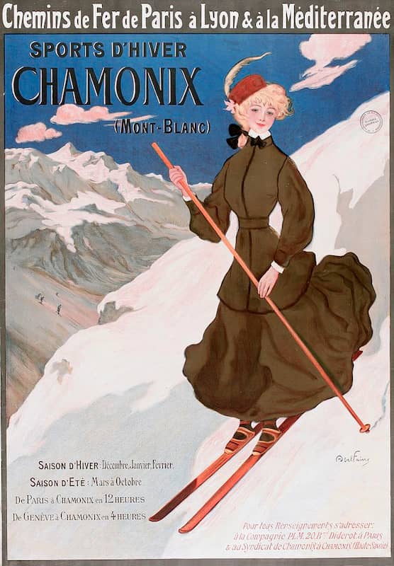 Jules Abel Faivre (1867-1945) et J. Barreau imprimeur, Sports d’hiver, Chamonix, 1905