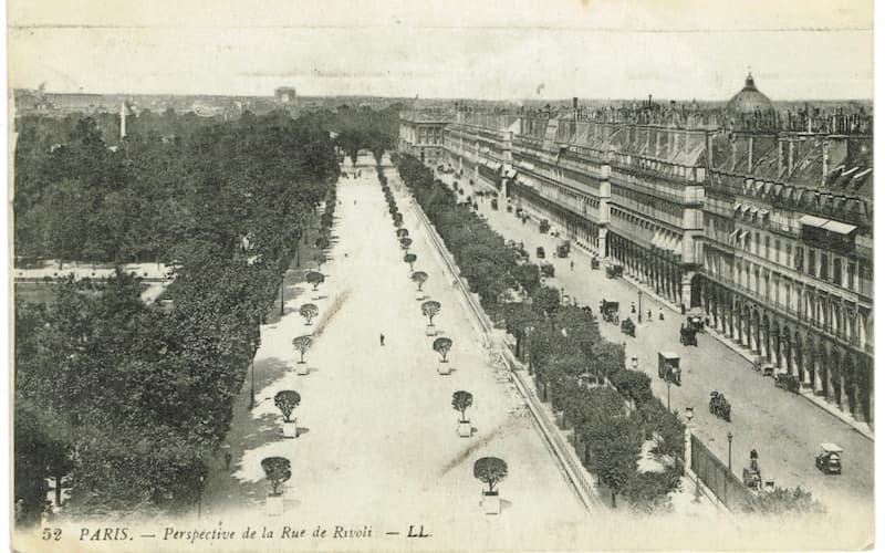 Carte postale, rue de Rivoli (1919)