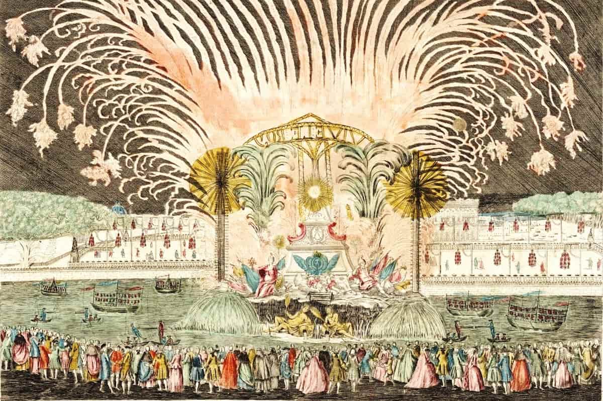 Décoration du feu d'artifice et de l'illumination de la place de Louis XV, 22 juin 1763 - © BnF