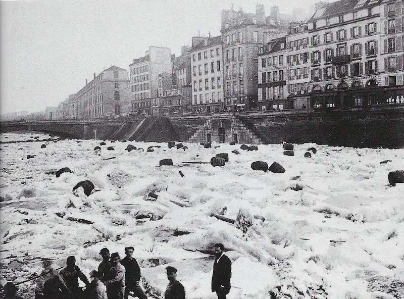 La Seine figée en plein hiver 1879 © Le Parisien 