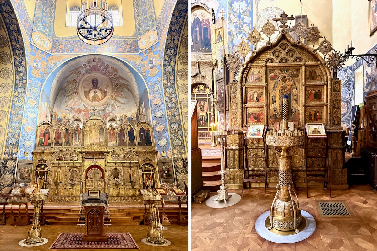 Intérieur de la cathédrale Saint-Nicolas de Nice, iconostase.