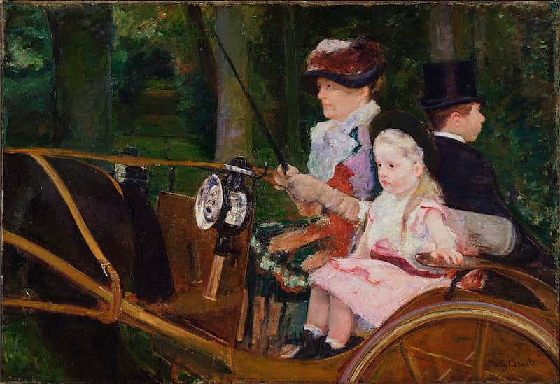 Mary Cassatt, Femme et enfant conduisant, 1881