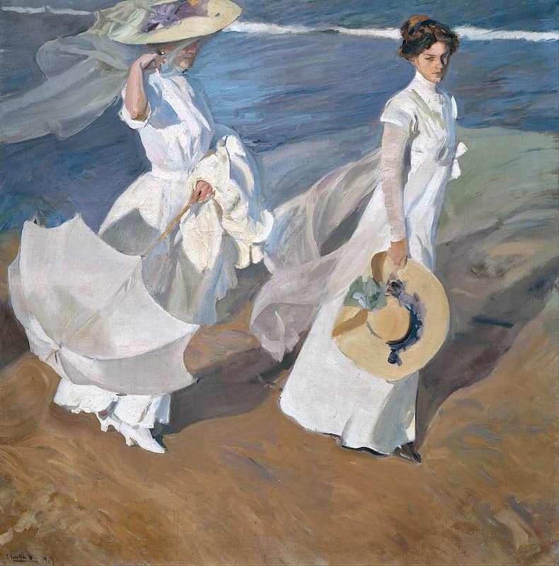 Joaquín Sorolla, Promenade au bord de la mer, 1909