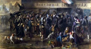 La queue devant une boucherie rue Bonaparte pendant la disette de 1870 © Clément Andrieux / Saint-Denis, musée d’art et d’histoire)