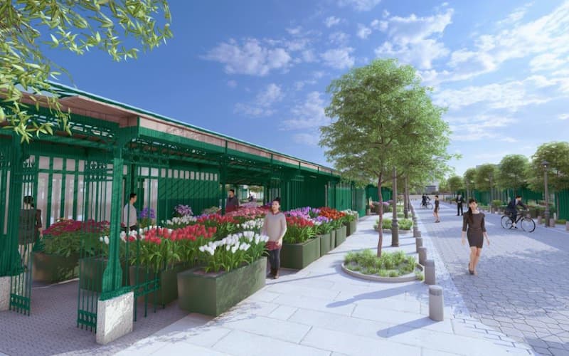 Présentation du projet de réaménagement du marché aux fleurs de l'île de la Cité - © Lagneau Architectes