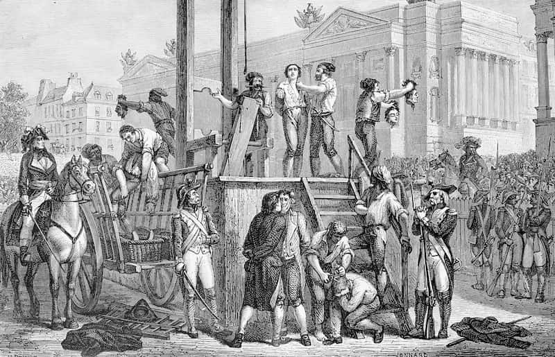 Exécution par gu!illotine de Robespierre et Louis Anoine de Saint-Just en 1794 © AdobeStock_Emilio Ereza