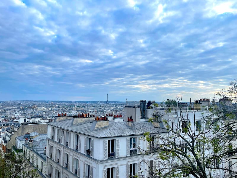 Vue sur les toits de Paris et la tour Eiffel depuis la Halle Uber One © Paris Zigzag / Mélina Hoffmann