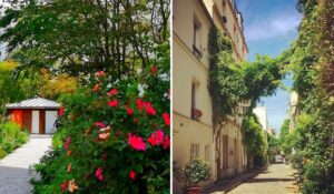 Jardin Françoise Héritier et rue des Thermopyles © Wikicommons et Instagram @electricmei