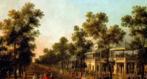 The Grand Walk, Vauxhall Gardens, London - peinture de Giovanni Antonio Canal © Compton Verney Art Gallery