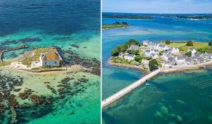Maison aux volets bleus et île de Saint-Cado © @anthony_blds et @odalysvacances