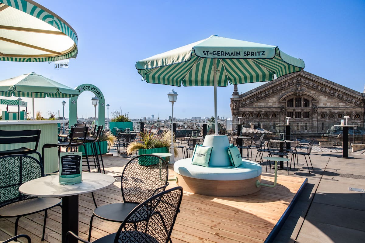 Terrasse rooftop St-Germain Spritz avec vue sur Paris