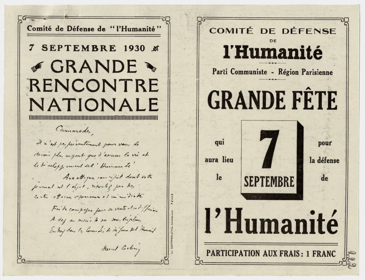1ère édition de la Fête de l'Humanité