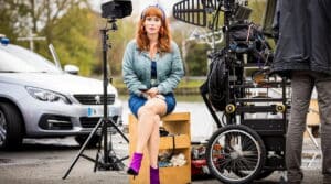 Audrey Fleurot sur le tournage de la série HPI